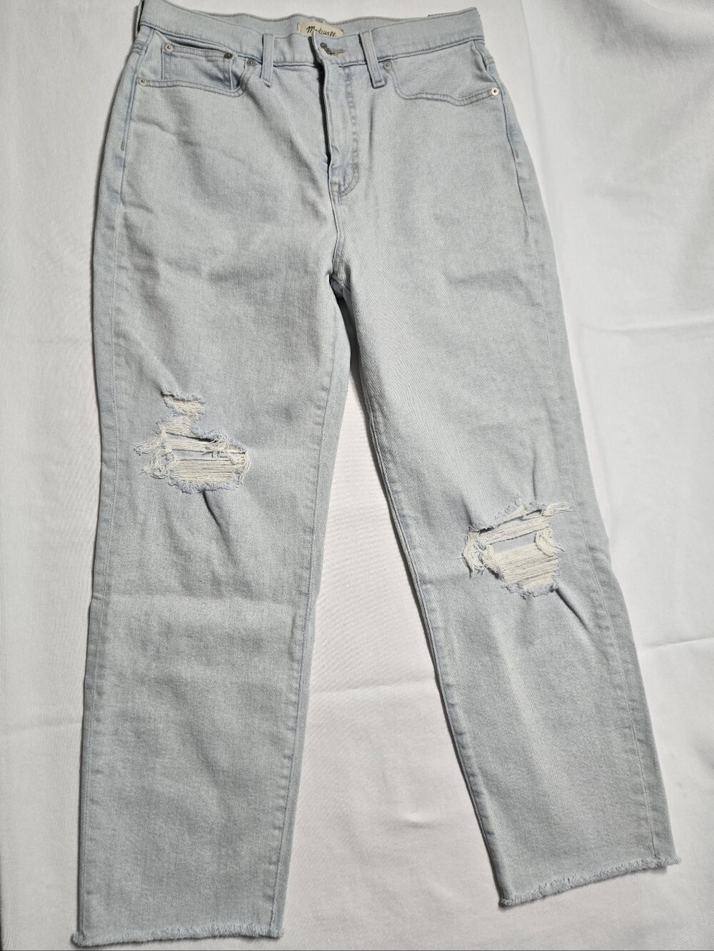 NWT Madewell Womens The Mom Jeans Light Wash Denim Magic Pockets High Rise sz 29
